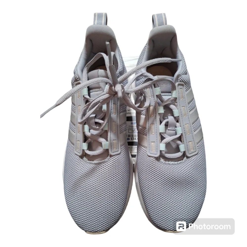 Adidas Womens Racer TR21 Running Shoes Sneakers Gray Silver Sz 8.5 Cloud Foam